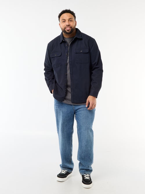 Sovracamicia in twill con tasche sul petto con patta - Kiabi