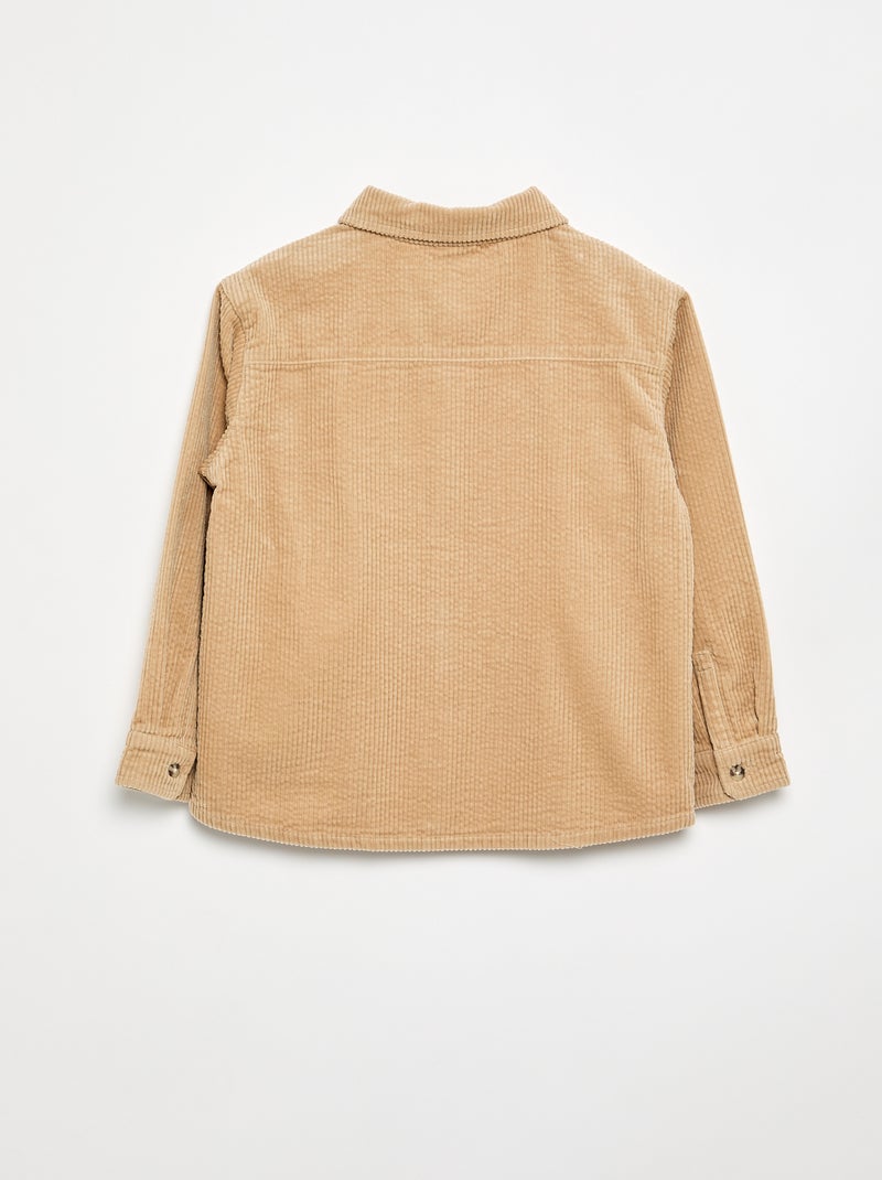 Sovracamicia in velluto a coste Beige - Kiabi