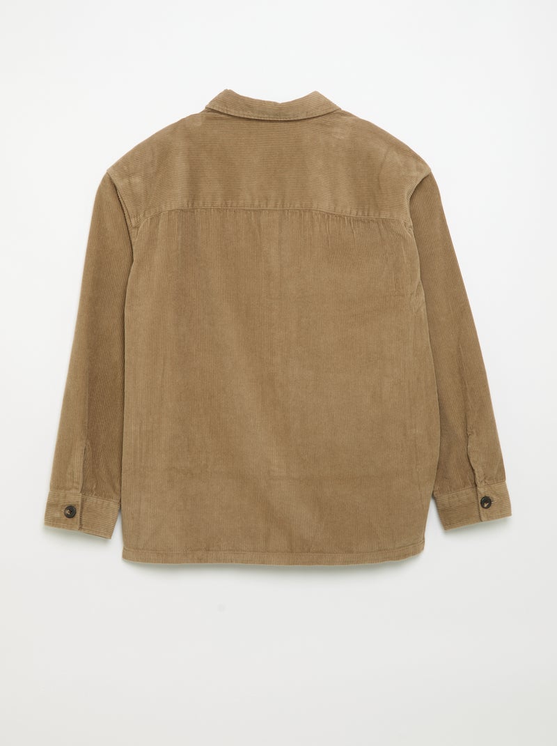 Sovracamicia in velluto a coste Beige - Kiabi