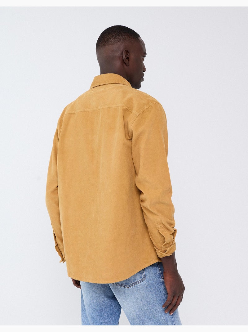 Sovracamicia in velluto a coste, mo fashion Marrone - Kiabi