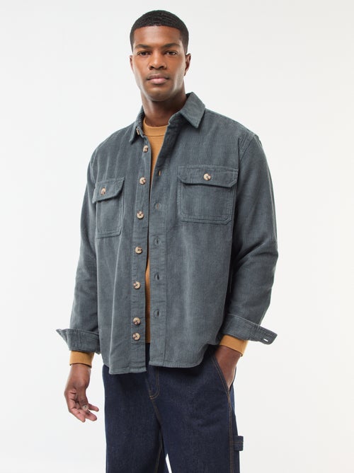 Sovracamicia in velluto di cotone tinta unita - Kiabi