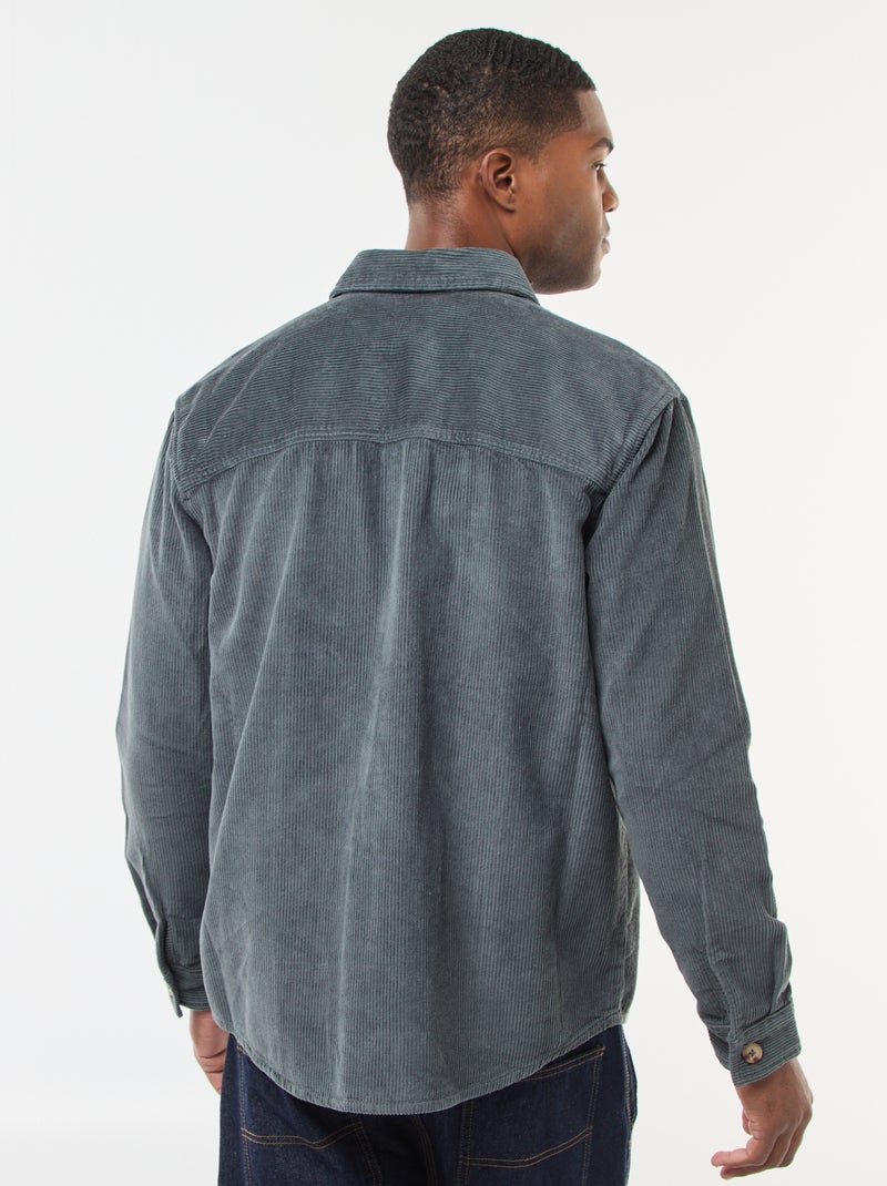 Sovracamicia in velluto di cotone tinta unita Kaki - Kiabi