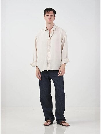 Sovracamicia oversize in cotone tinta unita giesto