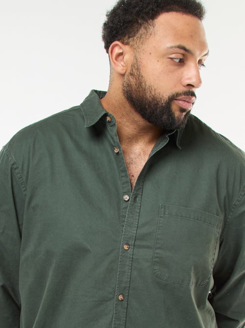 Sovracamicia tinta unita con taschino sul petto - Kiabi