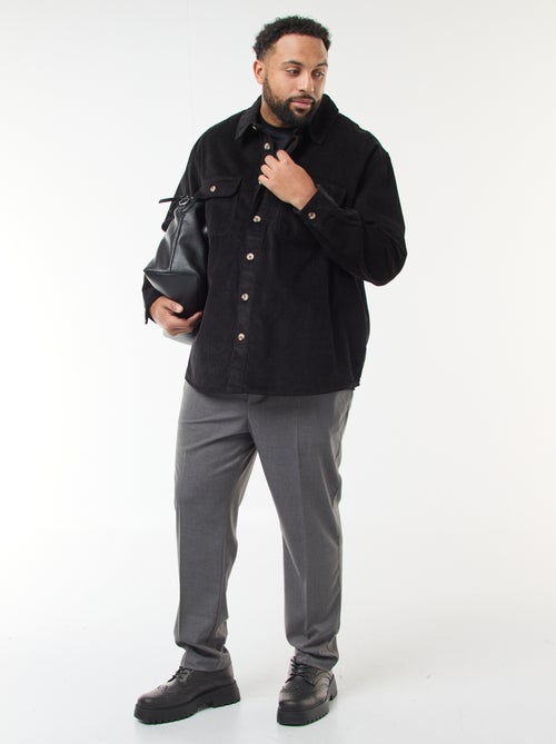 Sovracamicia tinta unita in velluto con tasche applicate - Kiabi