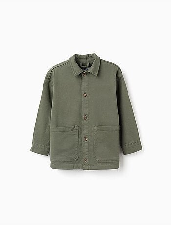 Sovraccamicia in twill con tasche sul davanti