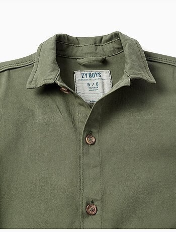 Sovraccamicia in twill con tasche sul davanti