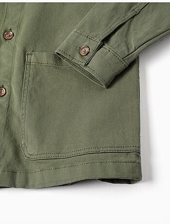 Sovraccamicia in twill con tasche sul davanti