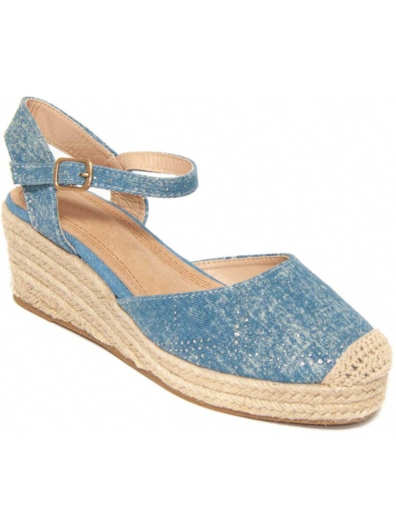 Sparto Wedge Materiale Sintetico Montevita Blu - Kiabi