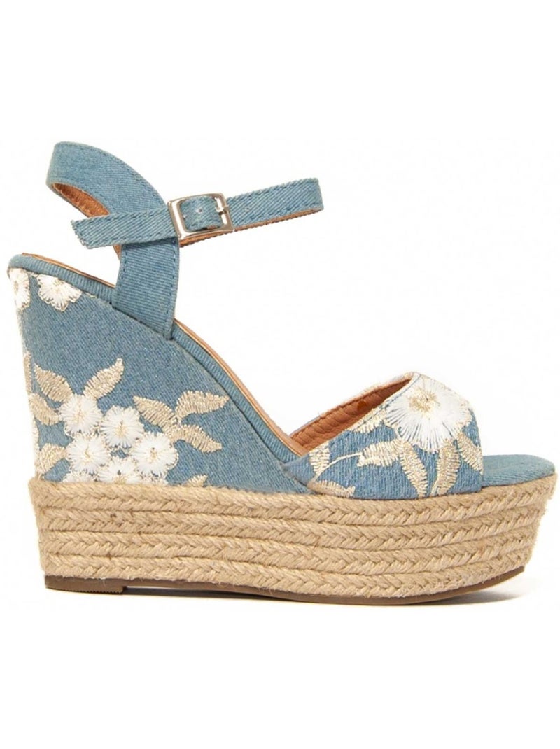 Sparto Wedge Materiale Sintetico Montevita Blu - Kiabi