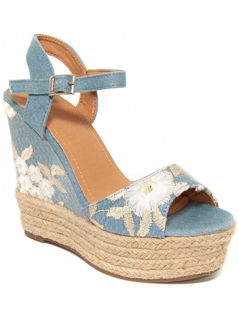 Sparto Wedge Materiale Sintetico Montevita Blu - Kiabi