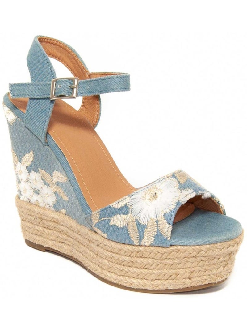 Sparto Wedge Materiale Sintetico Montevita Blu - Kiabi