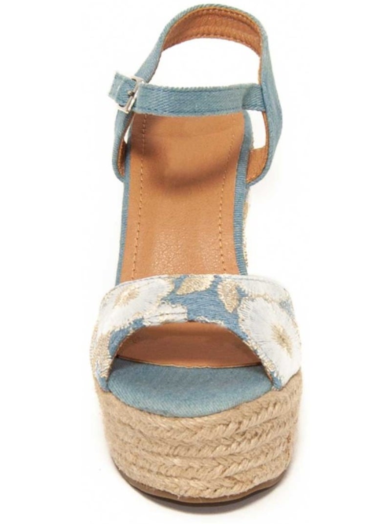 Sparto Wedge Materiale Sintetico Montevita Blu - Kiabi