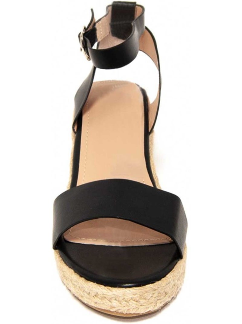 Sparto wedge materiale sintetico montevita Nero - Kiabi