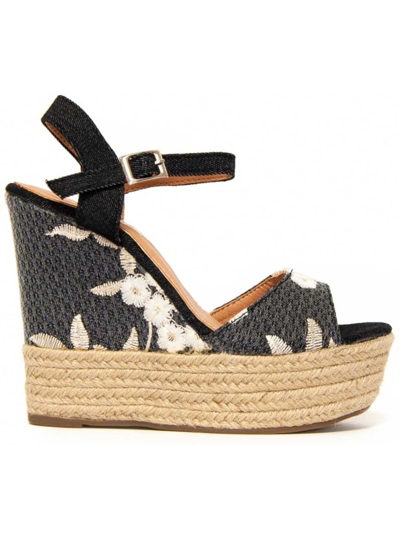 Sparto Wedge Materiale Sintetico Montevita Nero - Kiabi