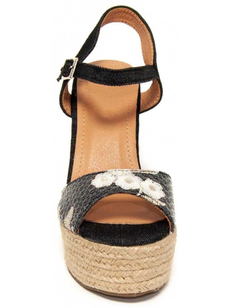 Sparto Wedge Materiale Sintetico Montevita Nero - Kiabi