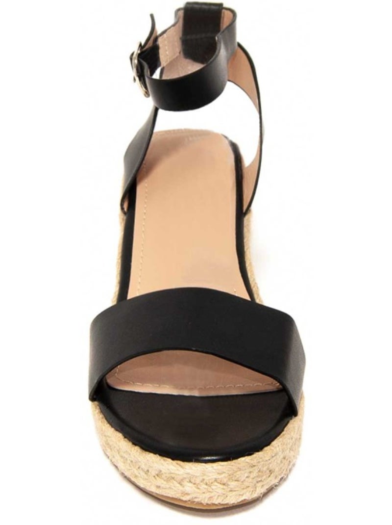 Sparto Wedge Materiale Sintetico Montevita Nero - Kiabi