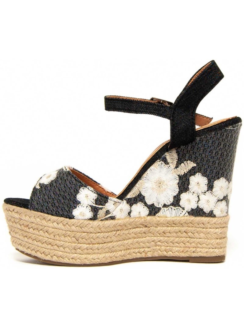 Sparto Wedge Materiale Sintetico Montevita Nero - Kiabi