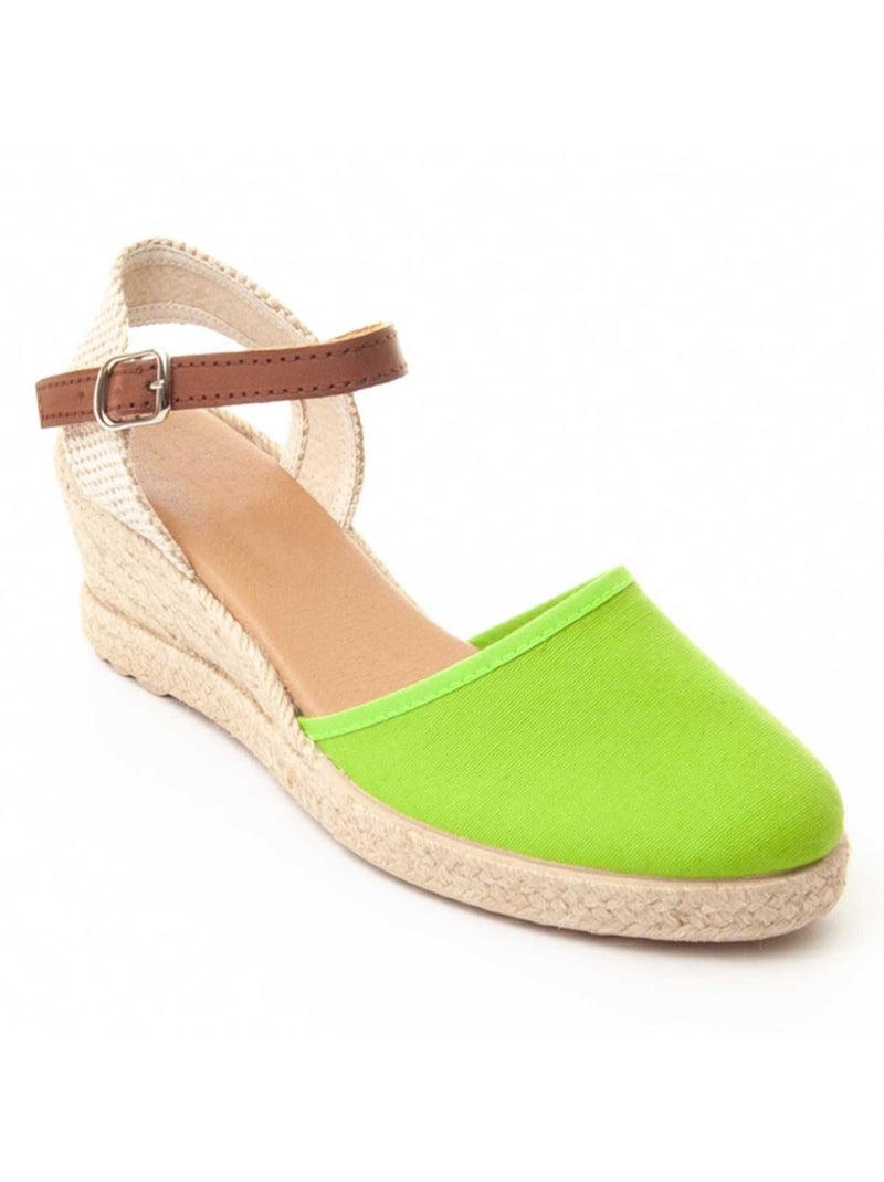 Sparto Zeppa Tessuto Purapiel Verde - Kiabi