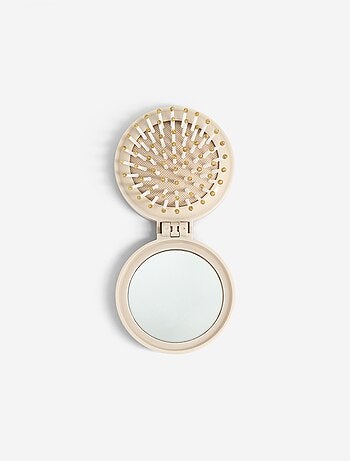 Spazzola per capelli pieghevole con specchio