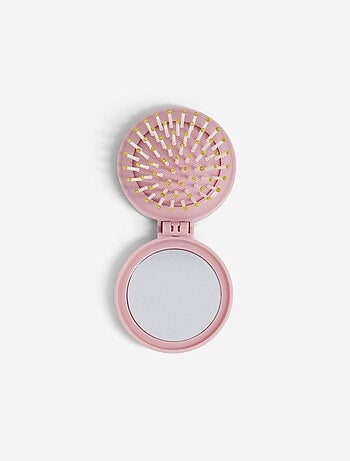 Spazzola per capelli pieghevole con specchio