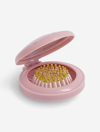 Spazzola per capelli pieghevole con specchio