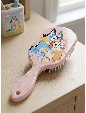 Spazzola rettangolare per capelli bluey – rosa