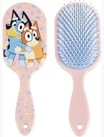 Spazzola rettangolare per capelli bluey – rosa