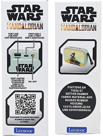 Speaker compatto bluetooth 5.0 star wars con finitura in tessuto