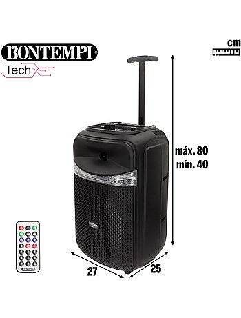 Speaker wireless 220w valigia con karaoke e 2 microfoni 27x25x40 cm bontempi