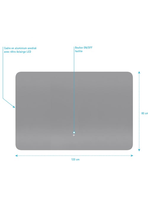 Specchio a led Luna d'argento - Kiabi