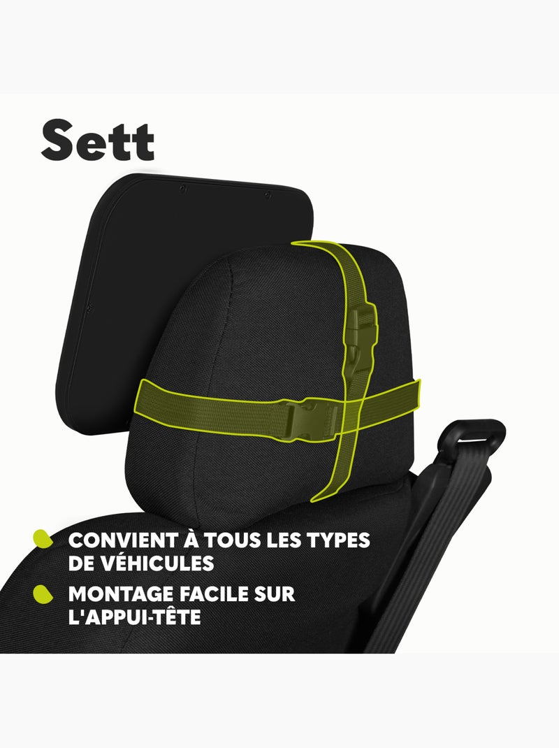 Specchio per auto grande LIONELO Sett Baby - 360° - 24,8 x 17,5 cm Nero - Kiabi