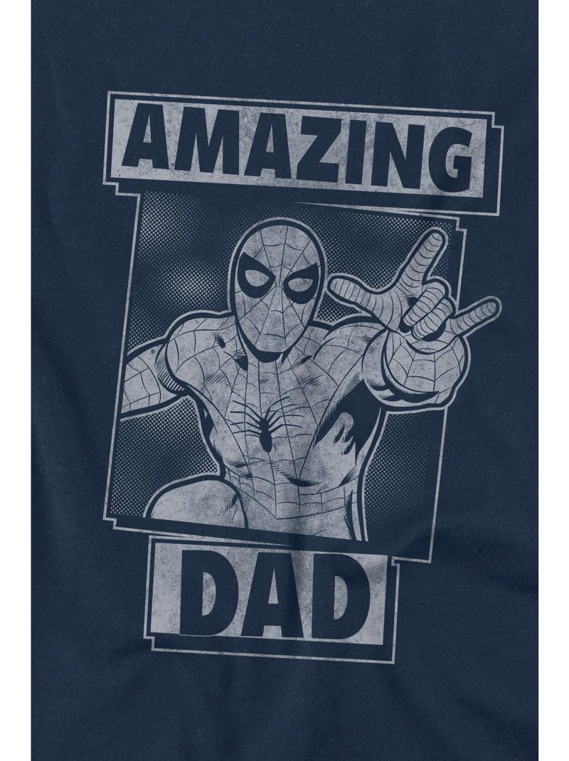 Spider-Man Amazing Dad Maglietta Festa del Papà Mono Uomo Blu marino - Kiabi