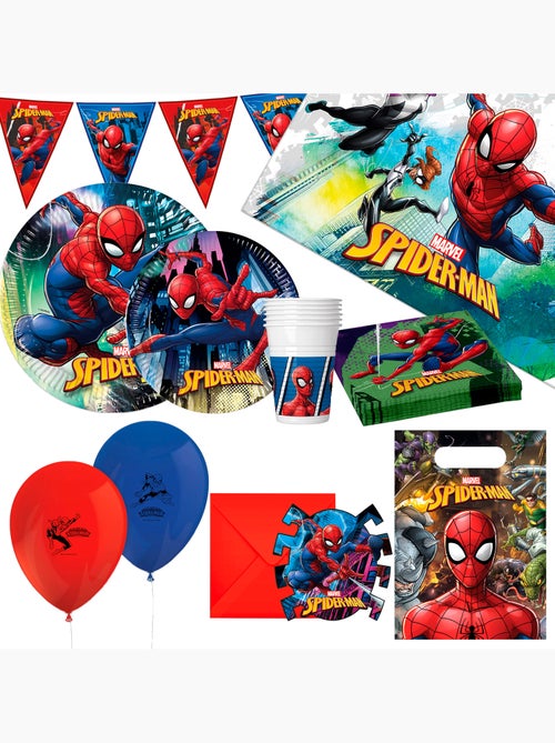 Spider-man set stoviglie per bambini e decorazioni usa e getta 66 pezzi - Kiabi