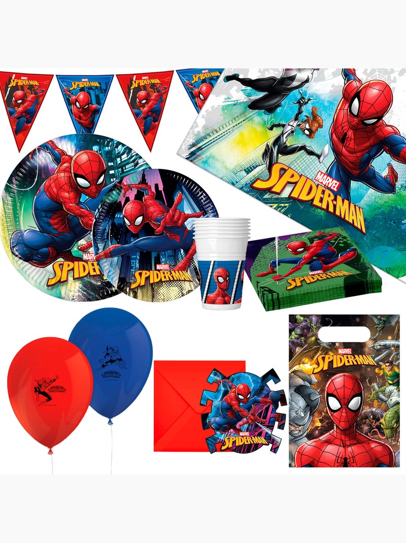 Spider-man set stoviglie per bambini e decorazioni usa e getta 66 pezzi Multicolore - Kiabi