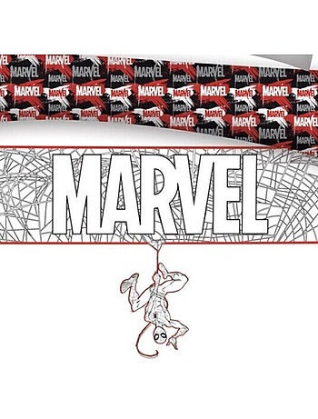 Spiderman, Completo Letto Matrimoniale Stampato Reversibile 100% Cotone, MARVEL WHITE