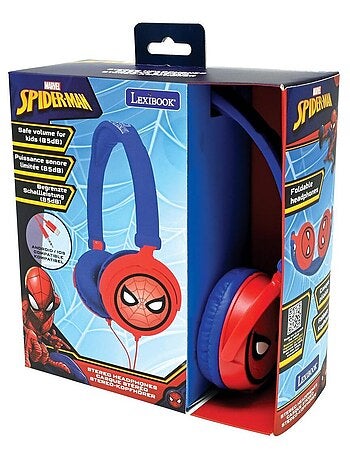 SpiderMan Cuffia stereo a filo pieghevole con limitazione sicura del volume