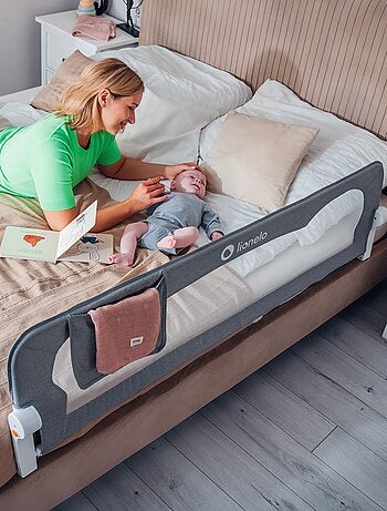 Sponda per letto LIONELO Eva Baby - 150 cm - Protezione anticaduta - Rete traspirante pieghevole