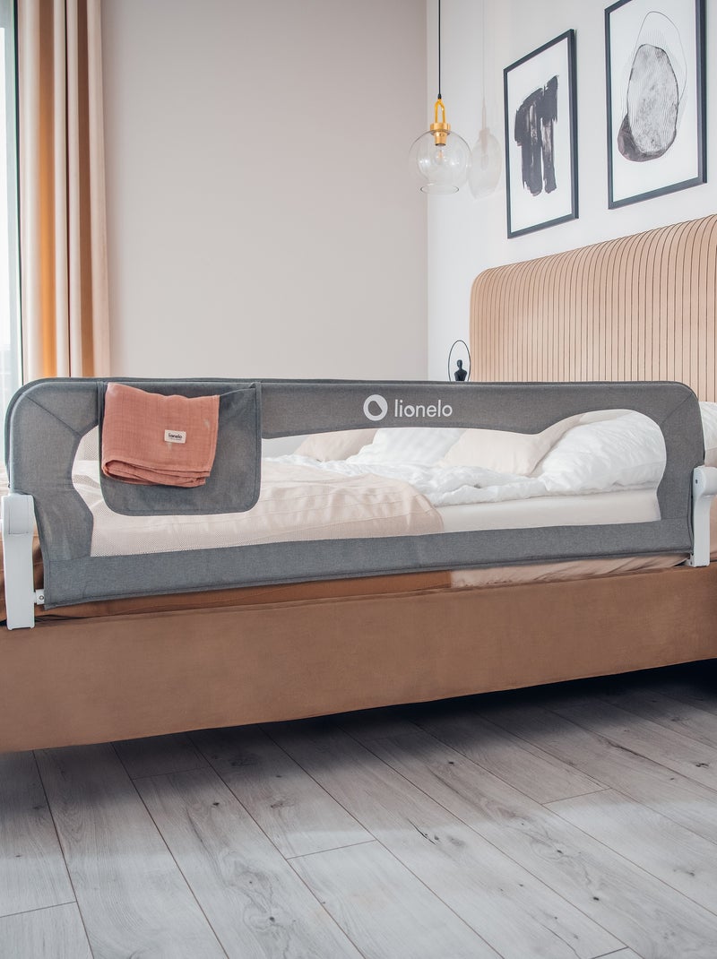 Sponda per letto LIONELO Eva Baby - 150 cm - Protezione anticaduta - Rete traspirante pieghevole Grigio - Kiabi