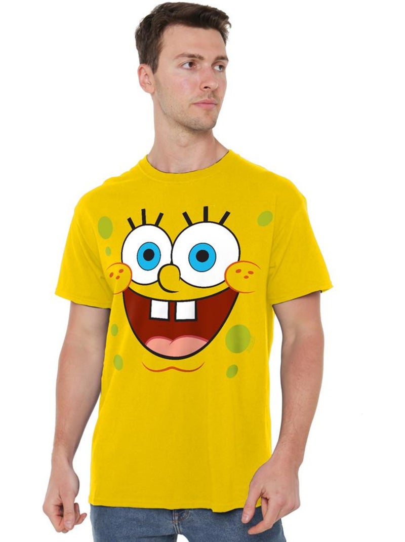 SpongeBob SquarePants Goofy Smile Maglietta Viso Uomo Giallo - Kiabi