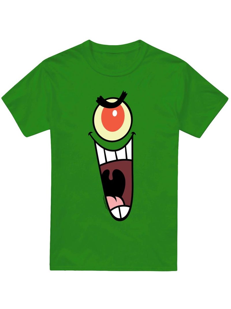 SpongeBob SquarePants Sinister Maglietta Plankton Viso Uomo Verde smeraldo - Kiabi