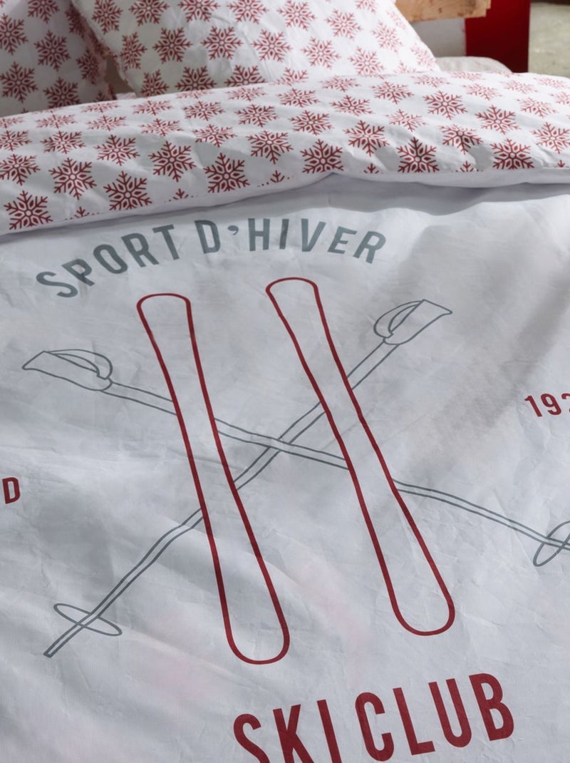 Sport invernali Sci club" Set 3 pezzi di biancheria da letto per la montagna Bianco - Kiabi