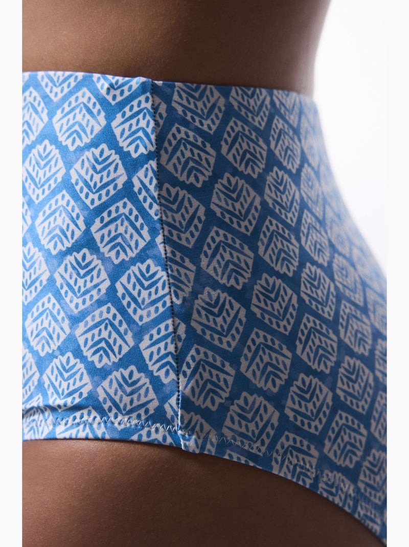 Spring slip bikini vita alta penti Blu Bianco - Kiabi