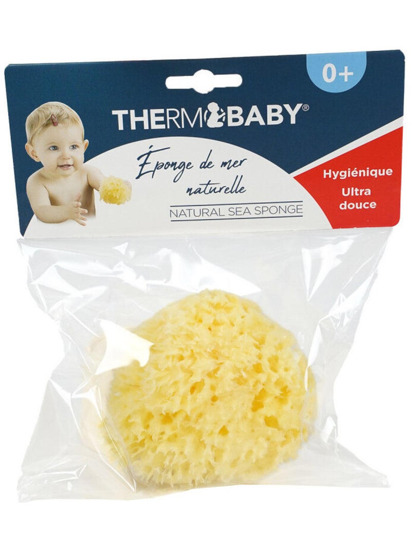Spugna naturale di mare a nido d’ape Thermobaby per il bagnetto del bebè Giallo - Kiabi