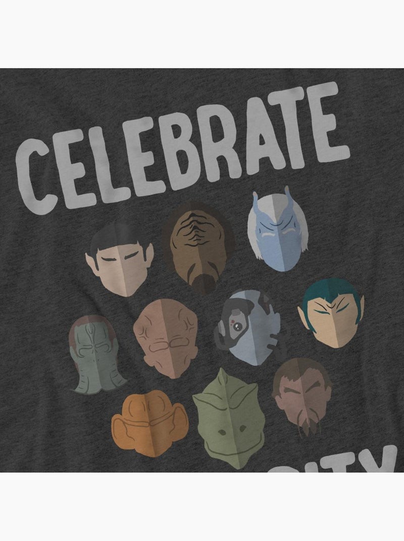 Star Trek The Celebrate Diversity Maglietta Adulto Unisex Grigio nero - Kiabi