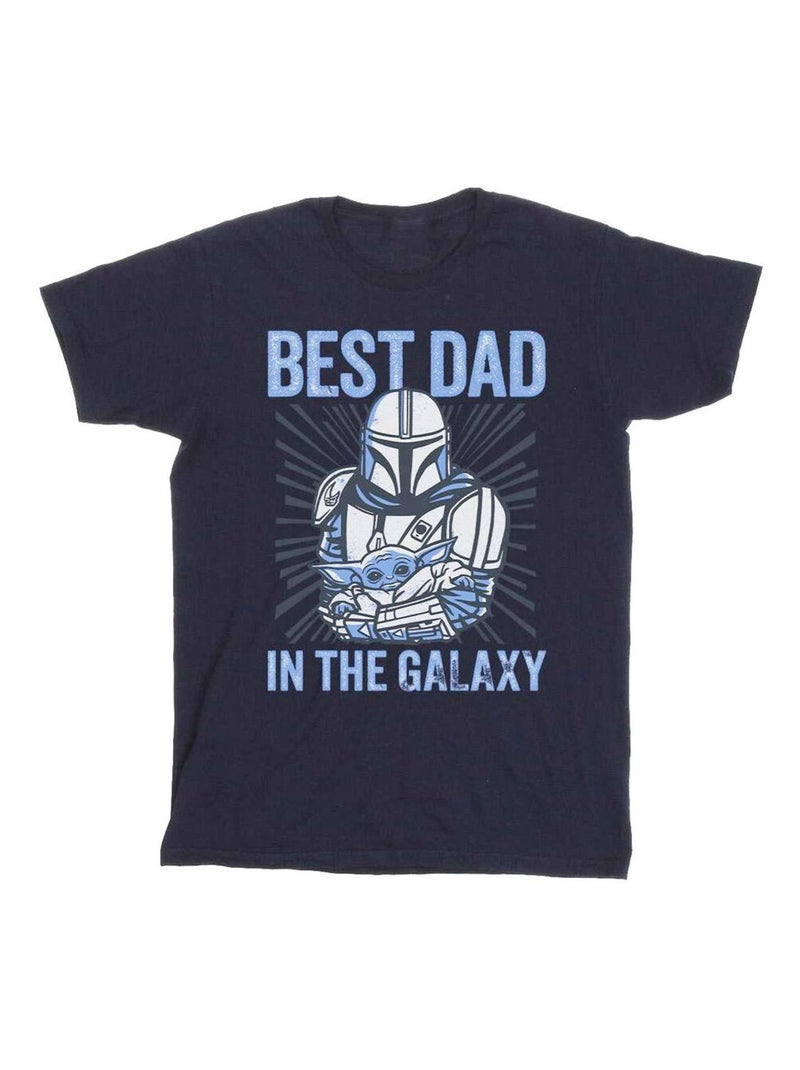 Star Wars Mandalorian Best Dad Galaxy Maglietta Galassia Uomo Blu marino - Kiabi