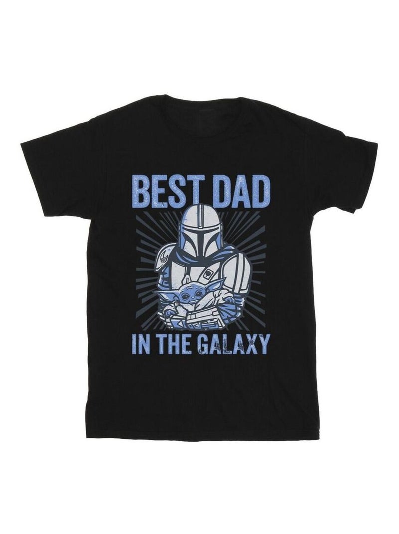 Star Wars Mandalorian Best Dad Galaxy Maglietta Galassia Uomo Nero - Kiabi