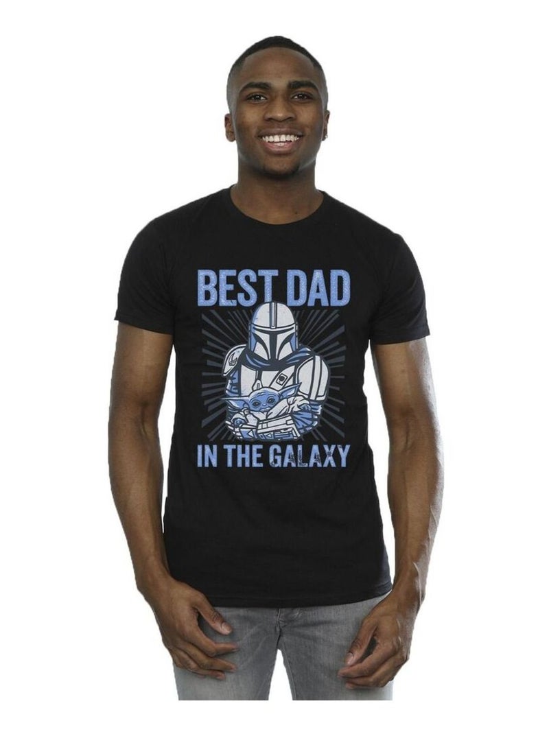 Star Wars Mandalorian Best Dad Galaxy Maglietta Galassia Uomo Nero - Kiabi