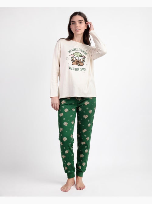 STAR WARS MANDALORIAN Pigiama a maniche lunghe da donna carino Grogu - Kiabi STAR WARS MANDALORIAN Pigiama a maniche lunghe da donna carino Grogu - Kiabi