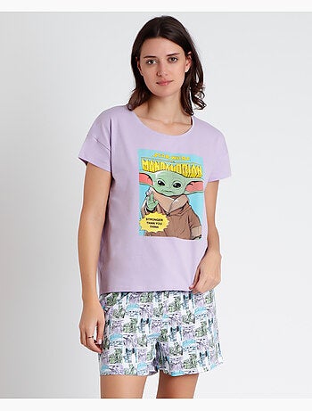 STAR WARS Pigiama a maniche corte da donna Grogu Pastel
